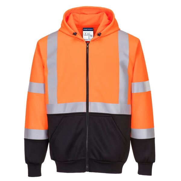 B315 Hi-Vis Contrast Zipped Hoodie Thumbnail