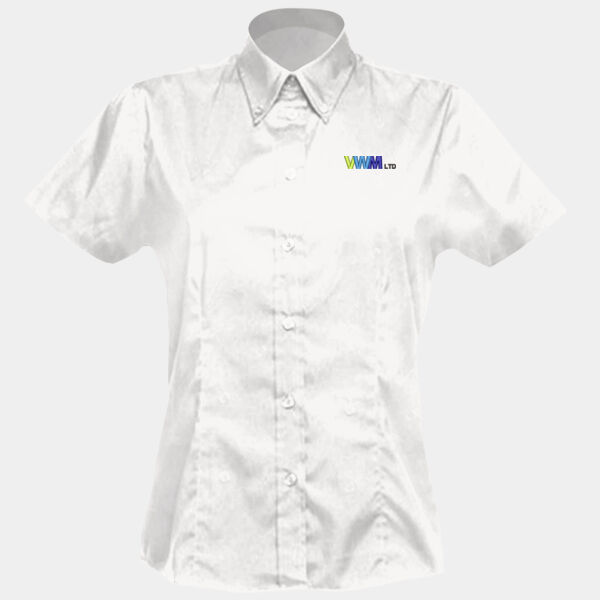 KK701 White Womens Short Sleeve Shirt Thumbnail